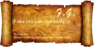 Fabriczius Gusztáv névjegykártya