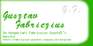 gusztav fabriczius business card